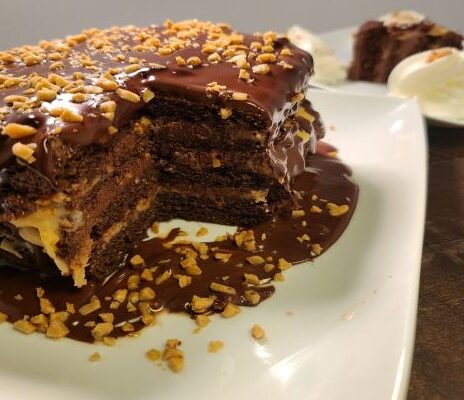 Chocolate Caramel Toffee Cake
