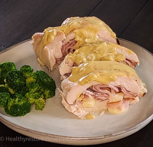 Chicken Cordon Bleu Roulade With Creamy Dijon Sauce